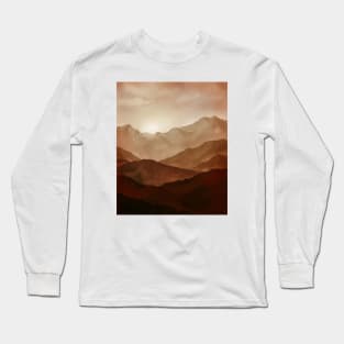 Orange mountain landscape Long Sleeve T-Shirt